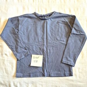 Gymboree girls size 7/8 or Medium gray with silver filament stripe shirt VGUC